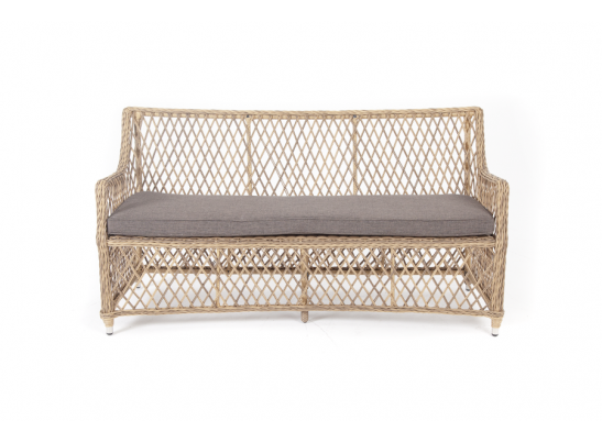 "Латте" диван двухместный из искусственного ротанга, цвет соломенный в Набережных Челнах