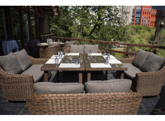 "Кон Панна" диван из искусственного ротанга двухместный, цвет коричневый в Набережных Челнах