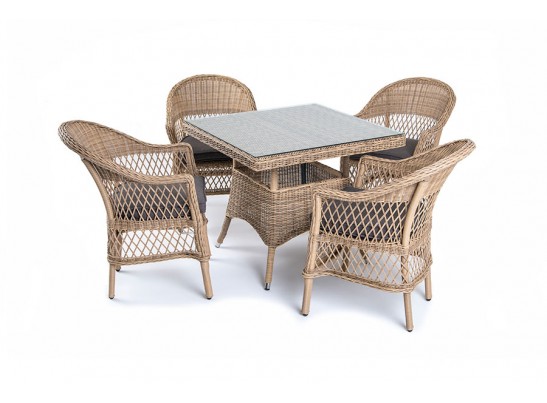 "Сицилия" обеденная группа плетеная, цвет соломенный в Набережных Челнах