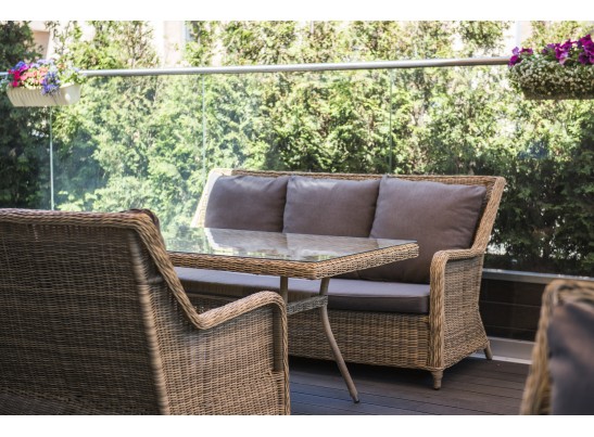 "Гляссе" диван трехместный из искусственного ротанга, цвет соломенный в Набережных Челнах "Гляссе" диван трехместный из искусственного ротанга, цвет соломенный в Набережных Челнах
