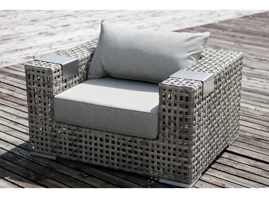 "Тито" плетеное кресло из искусственного ротанга, цвет серый в Набережных Челнах