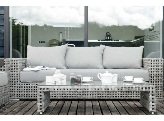 "Тито" кофейный столик плетеный, цвет серый в Набережных Челнах