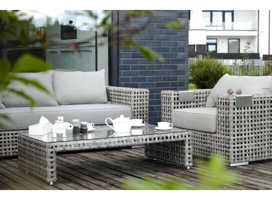 "Тито" кофейный столик плетеный, цвет серый в Набережных Челнах