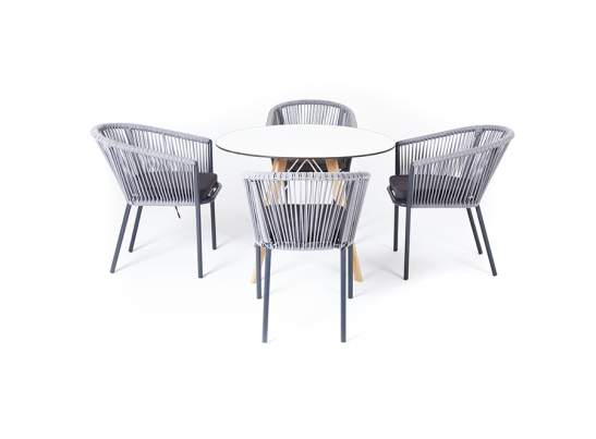 "Франческо" обеденная группа на 4 персоны, цвет темно-серый в Набережных Челнах