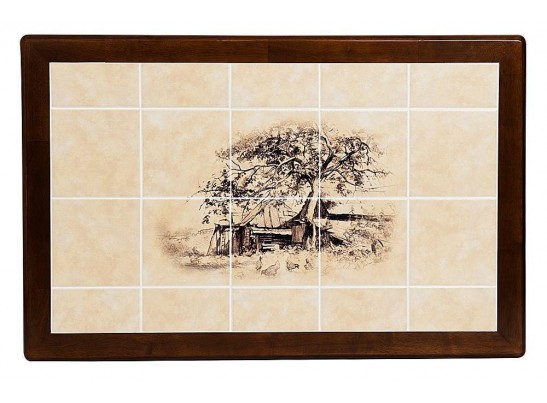 Стол с плиткой CT 3045P (дерево гевея/Античный белый) в Набережных Челнах