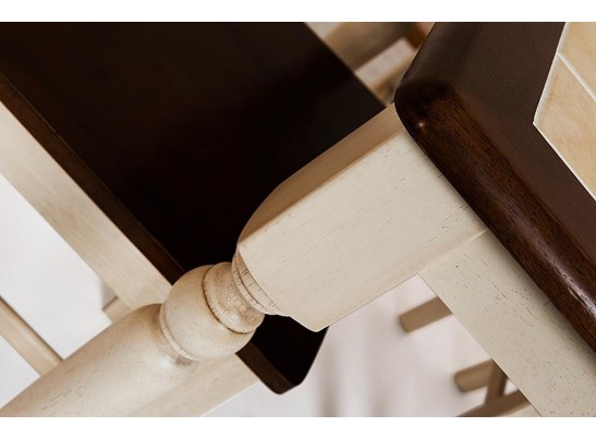 Стол с плиткой CT 3045P (дерево гевея/Античный белый) в Набережных Челнах