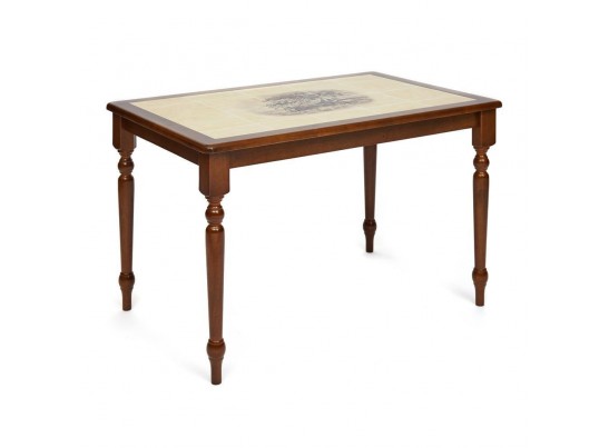 Стол с плиткой CT 3045P (дерево гевея/Тёмный Дуб) в Набережных Челнах