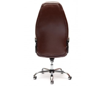 Кресло BOSS люкс хром (кожзам/коричневый/перфорированный)