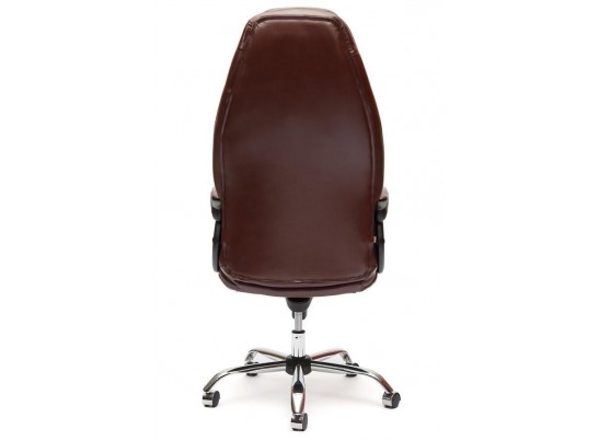 Кресло BOSS люкс хром (кожзам/коричневый/перфорированный) в Набережных Челнах