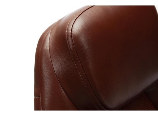 Кресло BOSS люкс хром (кожзам/коричневый/перфорированный) в Набережных Челнах