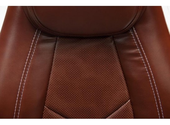 Кресло BOSS люкс хром (кожзам/коричневый/перфорированный) в Набережных Челнах