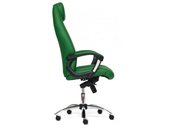 Кресло BOSS люкс хром (кожзам/зеленый/перфорированный) в Набережных Челнах