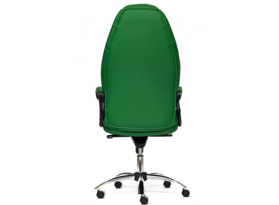 Кресло BOSS люкс хром (кожзам/зеленый/перфорированный) в Набережных Челнах