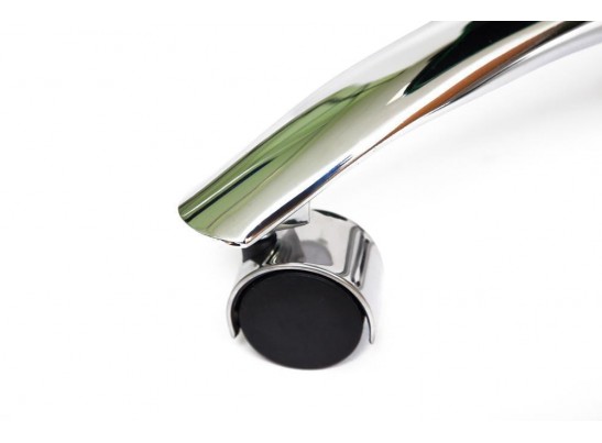 Кресло BOSS люкс хром (кожзам/черный/перфорированный) в Набережных Челнах