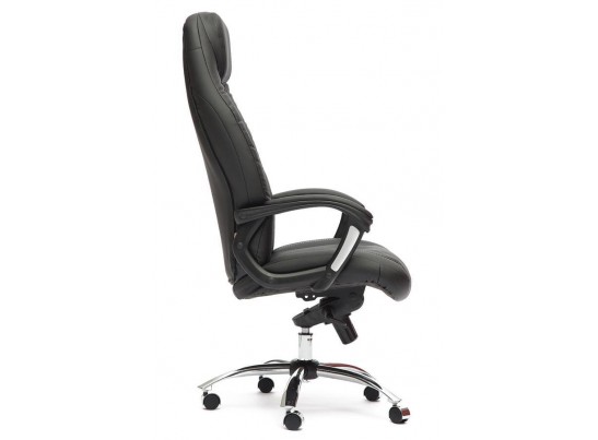 Кресло BOSS люкс хром (кожзам/черный/перфорированный) в Набережных Челнах
