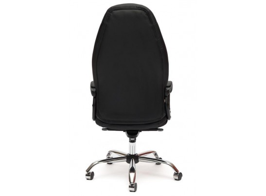 Кресло BOSS люкс хром (кожзам/черный/перфорированный) в Набережных Челнах