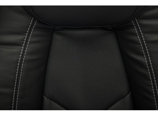 Кресло BOSS люкс хром (кожзам/черный/перфорированный) в Набережных Челнах