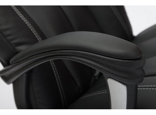 Кресло BOSS люкс хром (кожзам/черный/перфорированный) в Набережных Челнах