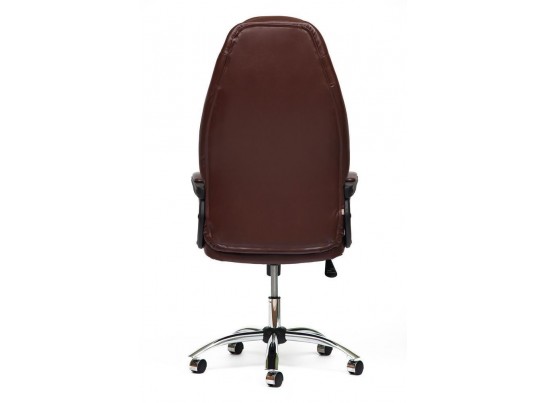 Кресло BOSS хром (кожзам/коричневый) в Набережных Челнах