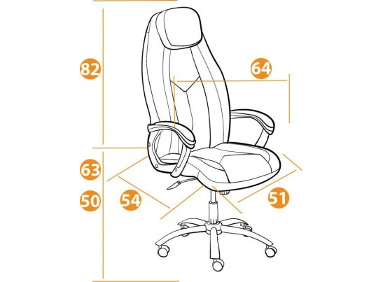 Кресло BOSS хром (кожзам/коричневый) в Набережных Челнах