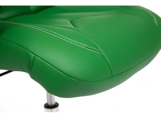 Кресло BOSS хром (кожзам/зеленый/перфорированный) в Набережных Челнах