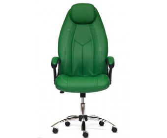 Кресло BOSS хром (кожзам/зеленый/перфорированный)