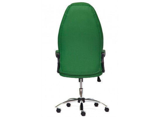 Кресло BOSS хром (кожзам/зеленый/перфорированный) в Набережных Челнах