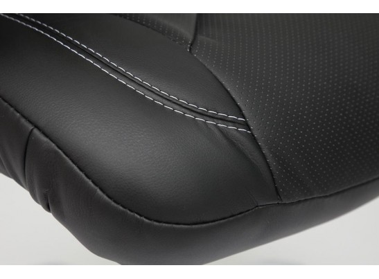 Кресло BOSS хром (кожзам/черный/перфорированный) в Набережных Челнах