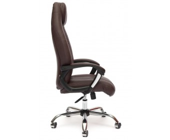 Кресло BOSS хром (кожзам/коричневый/перфорированный)