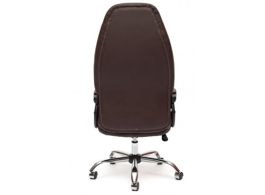 Кресло BOSS хром (кожзам/коричневый/перфорированный) в Набережных Челнах