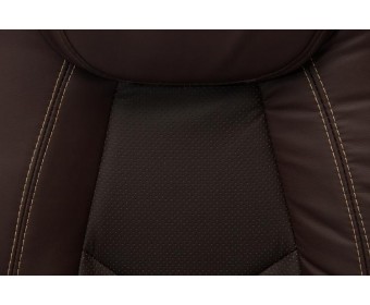 Кресло BOSS хром (кожзам/коричневый/перфорированный)