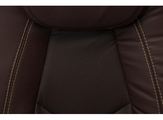 Кресло BOSS хром (кожзам/коричневый/перфорированный) в Набережных Челнах