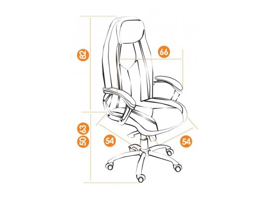 Кресло BOSS хром (кожзам/коричневый/перфорированный) в Набережных Челнах