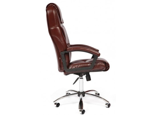 Кресло BERGAMO хром (кожзам/коричневый/светлый) в Набережных Челнах