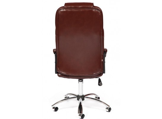 Кресло BERGAMO хром (кожзам/коричневый/светлый) в Набережных Челнах