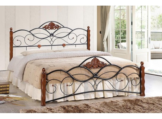 Кровать CANZONA 120 красный дуб/черный