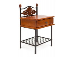 Тумба прикроватная CANZONA черный/красный дуб