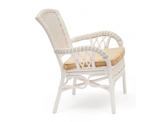 Комплект обеденный "ANDREA" ( стол со стеклом + 4 кресла + подушки)