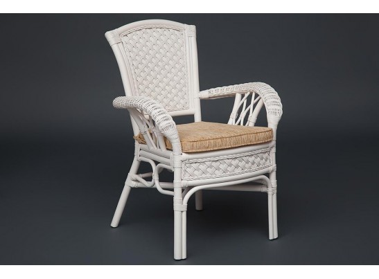 Комплект обеденный "ANDREA" ( стол со стеклом + 4 кресла + подушки)