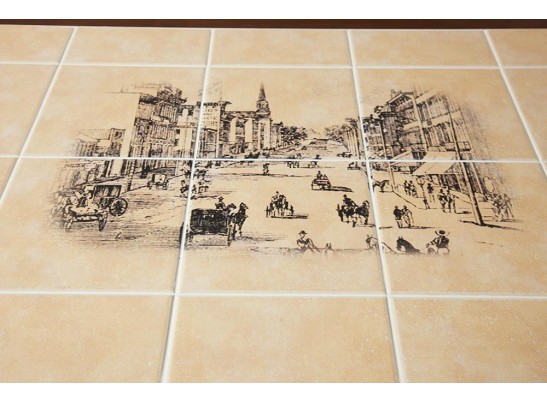 Стол с плиткой CT 3045P (дерево гевея/Тёмный Дуб/Малайзия) в Набережных Челнах