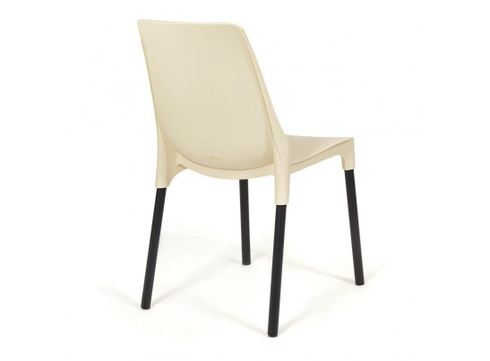 Стул GENIUS (mod 75) бежевый/коричневые ножки