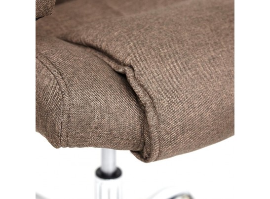 Кресло BERGAMO хром (ткань/коричневый) в Набережных Челнах