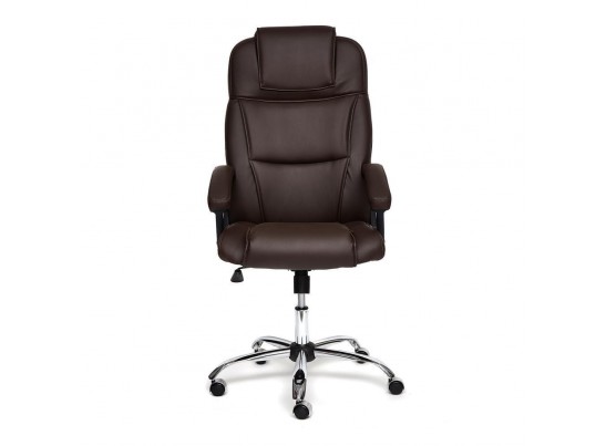 Кресло BERGAMO хром (кожзам/коричневый) в Набережных Челнах