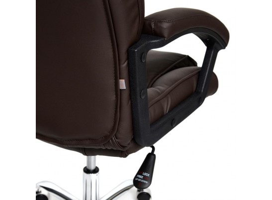 Кресло BERGAMO хром (кожзам/коричневый) в Набережных Челнах