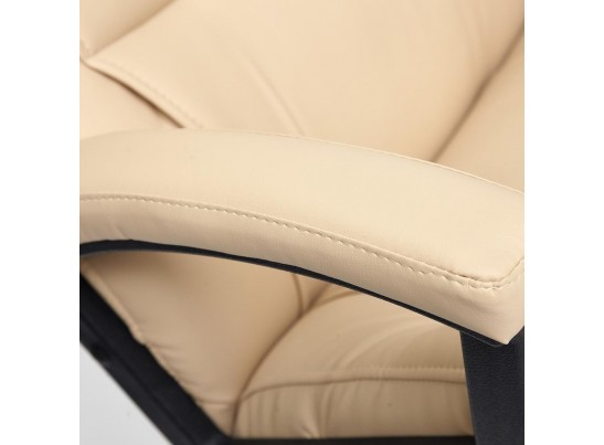 Кресло BERGAMO хром (кожзам/бежевый) в Набережных Челнах