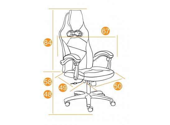 Кресло ARENA (кожзам/серый/черный) в Набережных Челнах