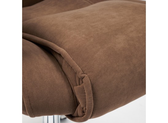 Кресло BERGAMO хром (флок/коричневый) в Набережных Челнах