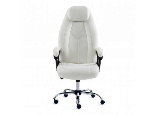 Кресло BOSS хром (кожзам/белый) в Набережных Челнах