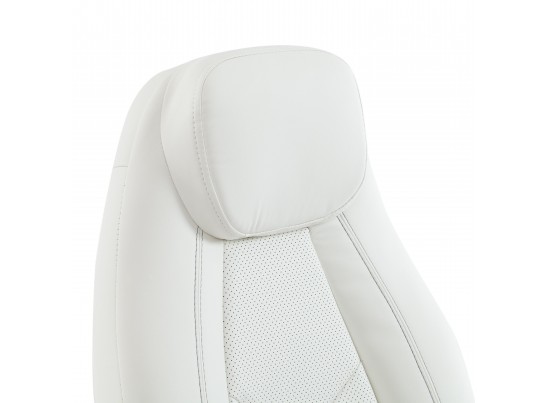 Кресло BOSS люкс хром (кожзам/белый) в Набережных Челнах