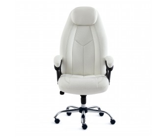 Кресло BOSS люкс хром (кожзам/белый)